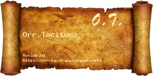 Orr Tacitusz névjegykártya